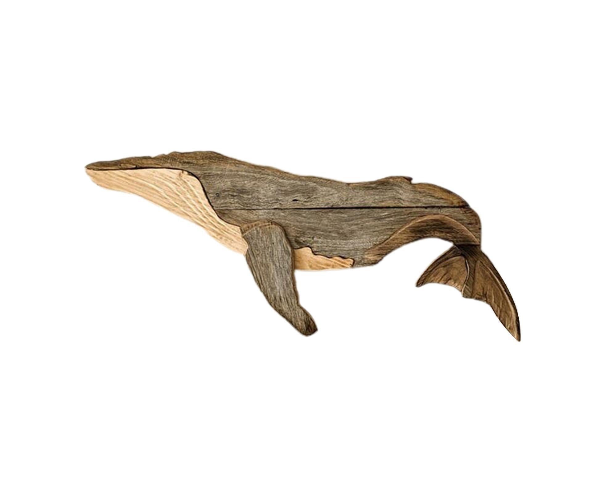 Animal Ornament Practical Realistic Wood Marine Element Whale Wall Decoration for Home-Whale - Image 2