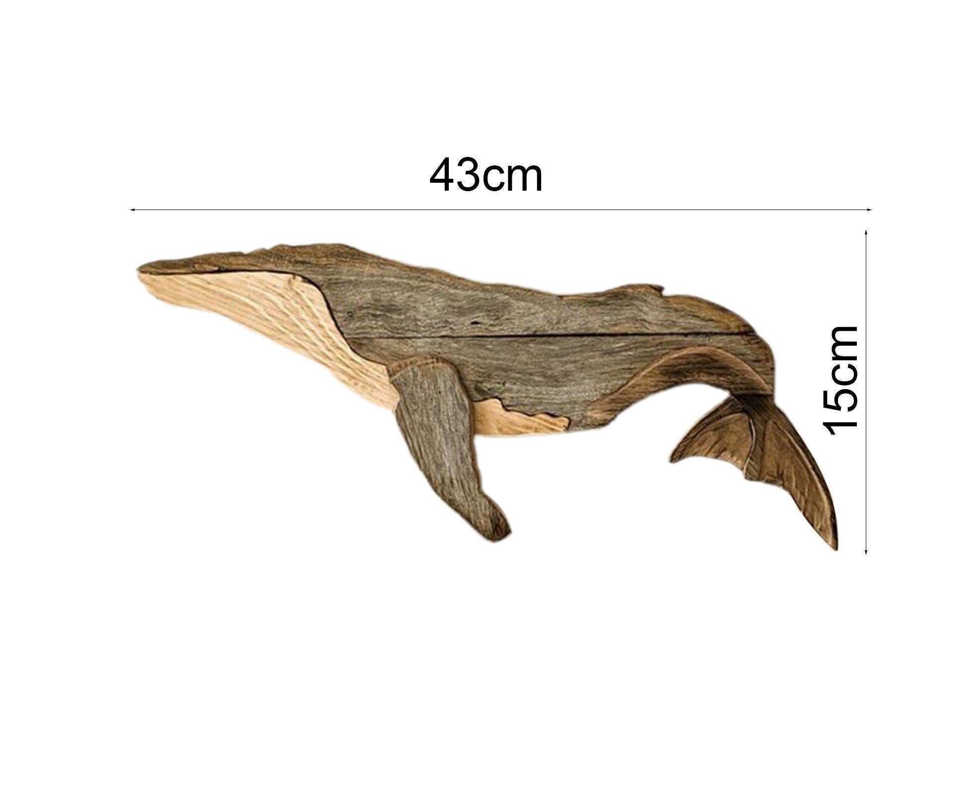 Animal Ornament Practical Realistic Wood Marine Element Whale Wall Decoration for Home-Whale - Image 6