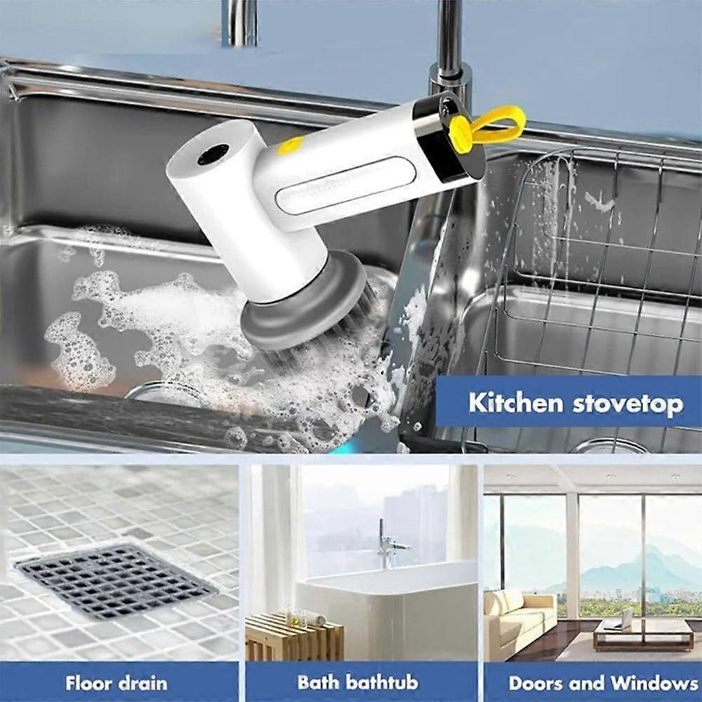 Electric Cleaning Brush with 4 Heads, 2 Modes Rotating Scrubber - Image 3