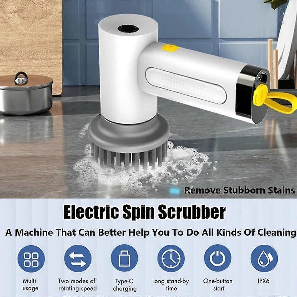Electric Cleaning Brush with 4 Heads, 2 Modes Rotating Scrubber - Image 4