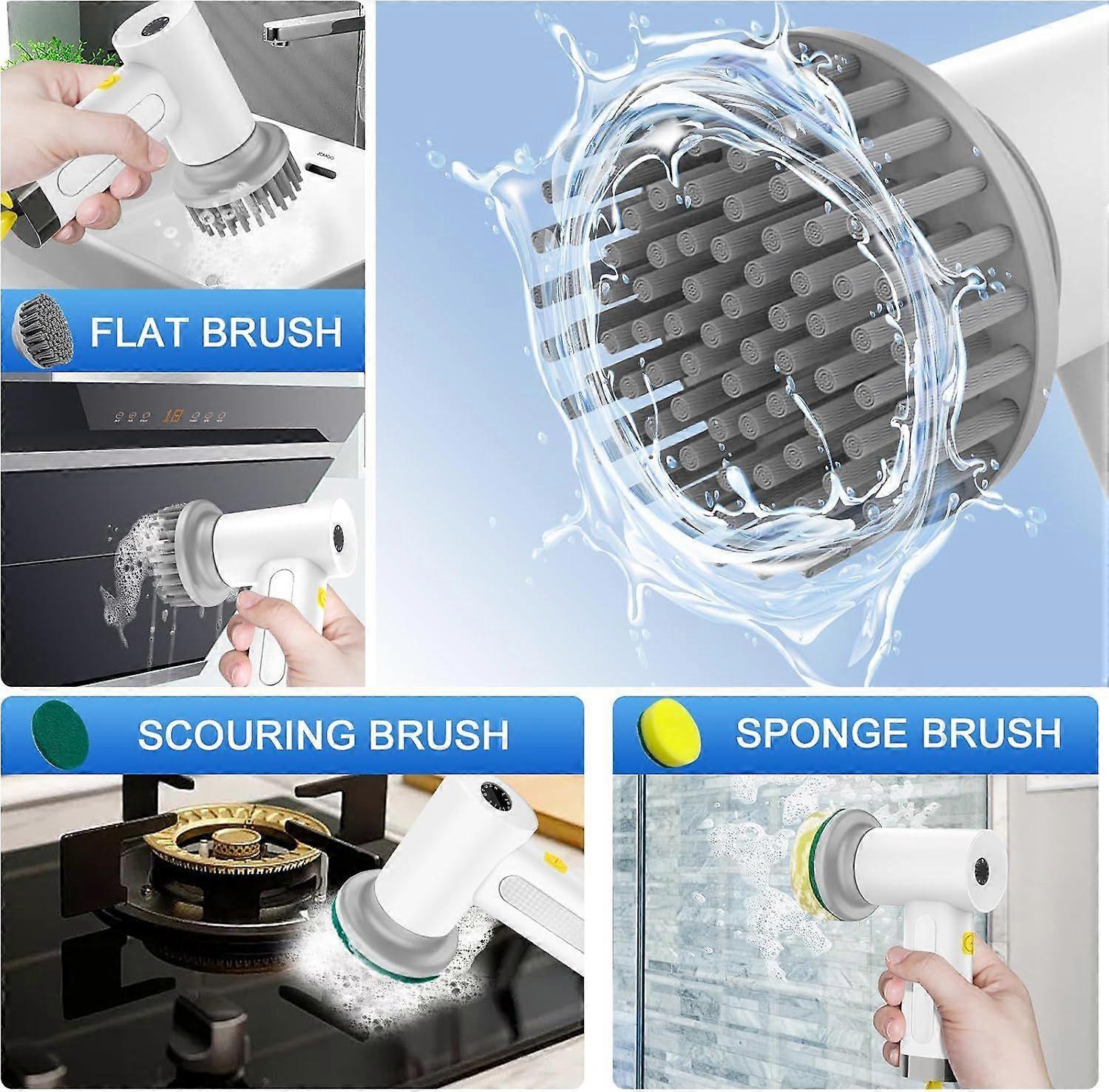 Electric Cleaning Brush with 4 Heads, 2 Modes Rotating Scrubber - Image 5