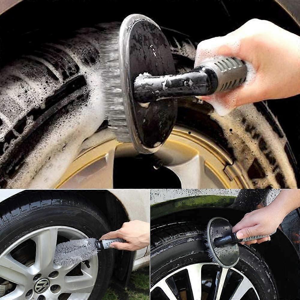 2pcs Wheel Cleaning Brush Set for Car, Tire & Motorcycle Rims - Image 2