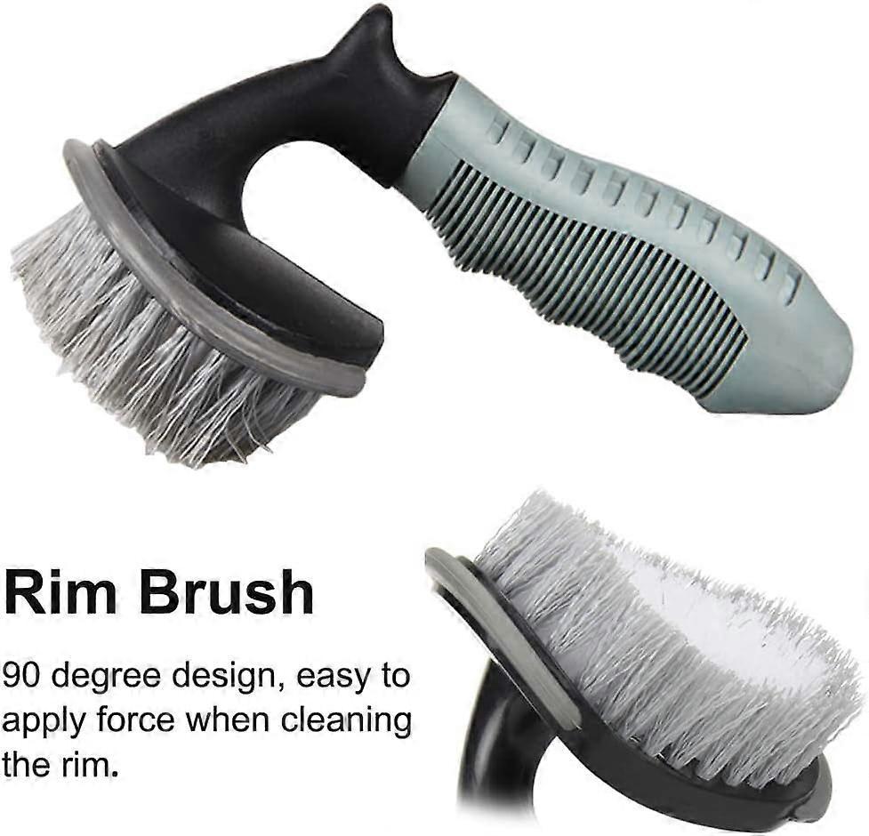2pcs Wheel Cleaning Brush Set for Car, Tire & Motorcycle Rims - Image 3