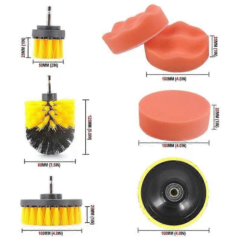 20pcs Car Cleaning Brushes, Tire, Detailing & Drill Scrub Kit - Image 4