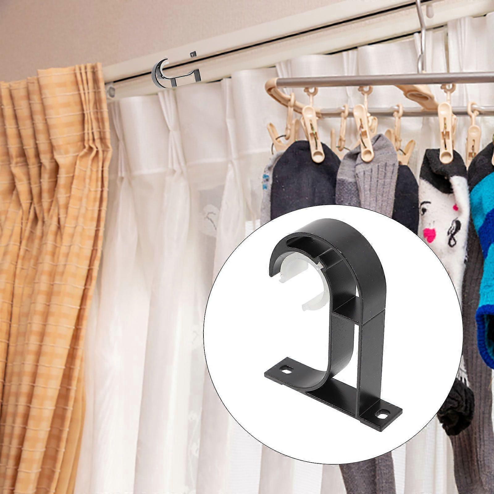 4pcs Curtain Rod Brackets, Heavy-Duty Curtain Rod Holders & Hooks - Image 3