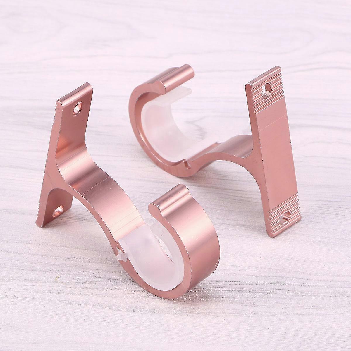 2pcs Ceiling Curtain Rod Brackets, Double Rod Holders & Hooks - Image 2