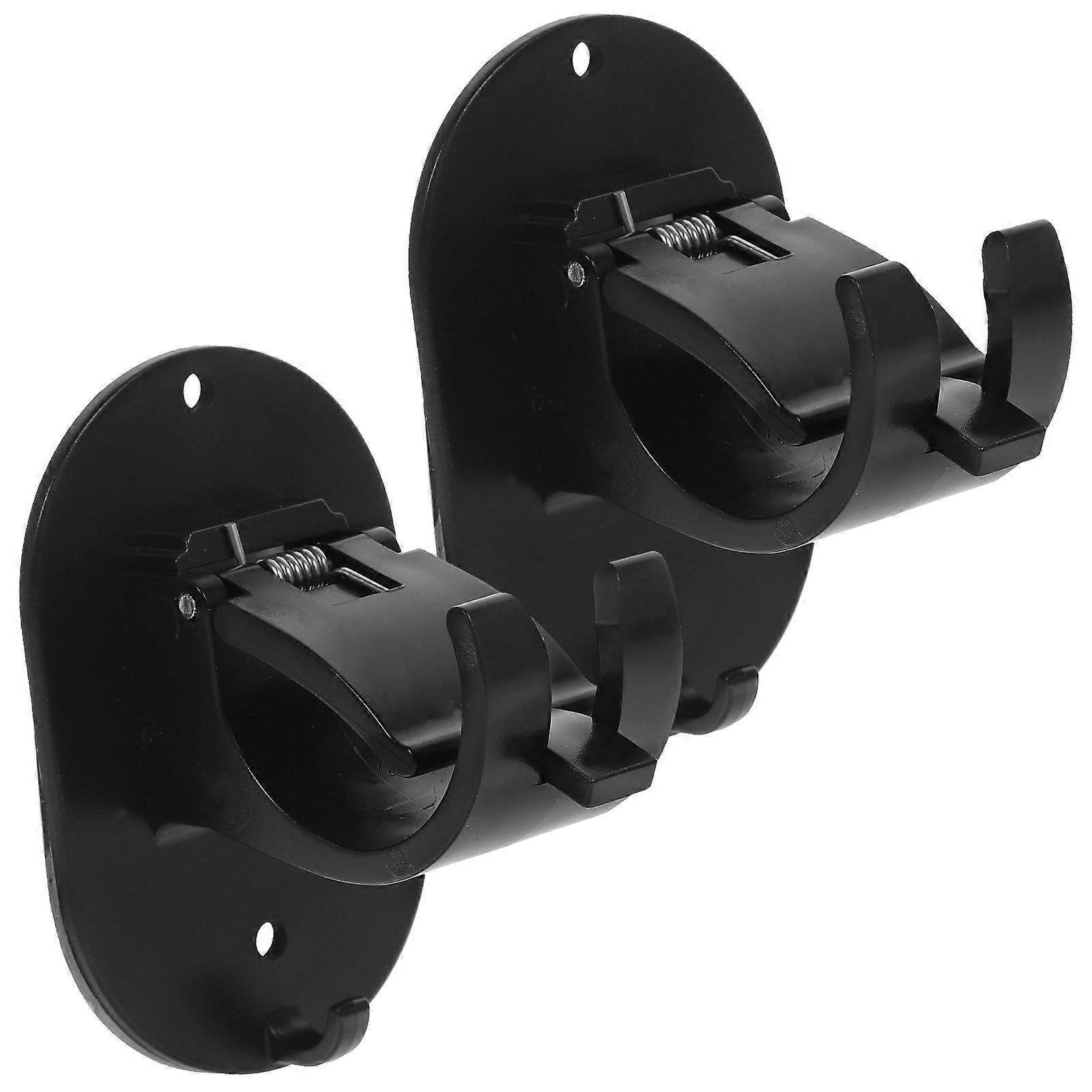 2pcs No-Drill Curtain Rod Brackets, Easy Clip Holders for Rods - Image 1