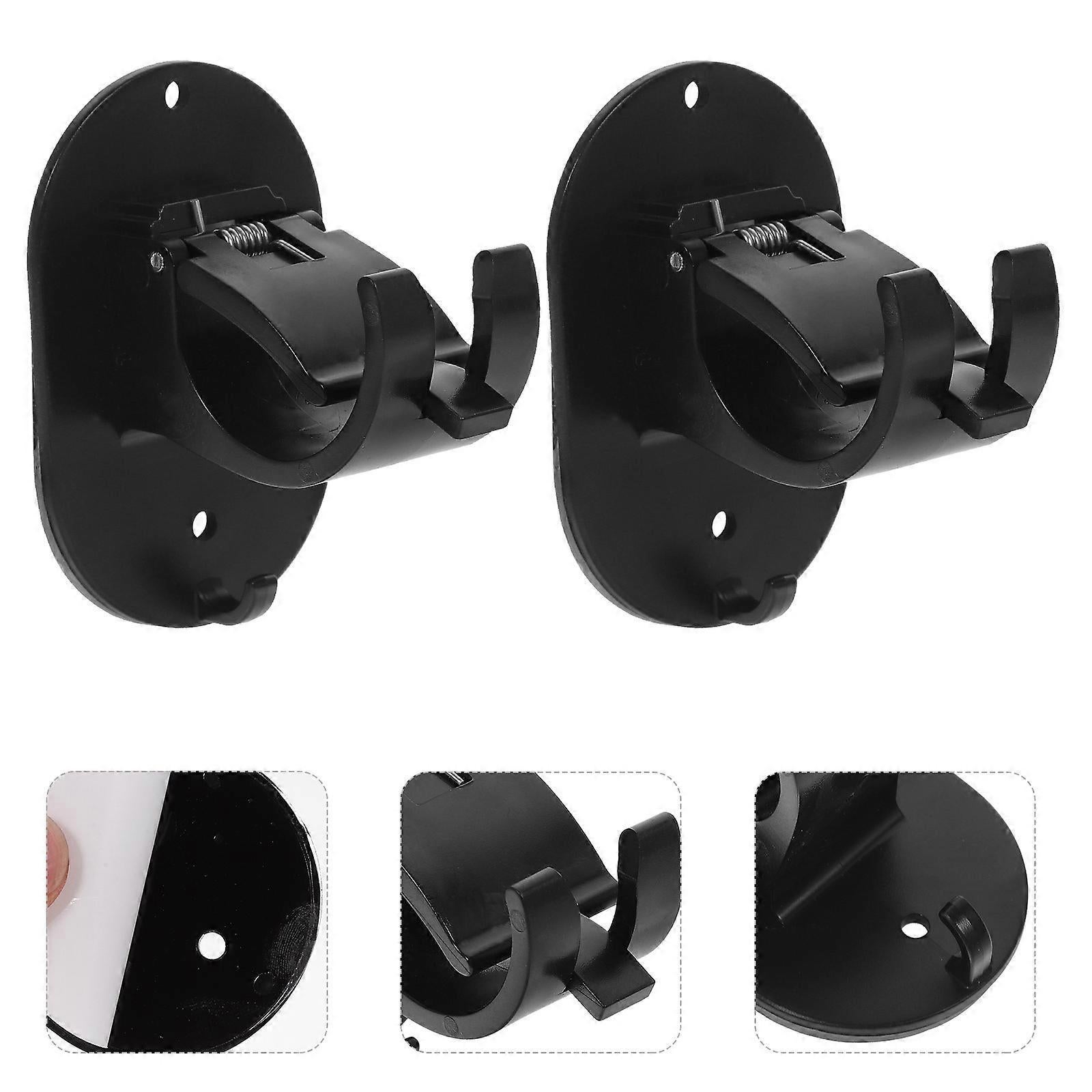 2pcs No-Drill Curtain Rod Brackets, Easy Clip Holders for Rods - Image 3