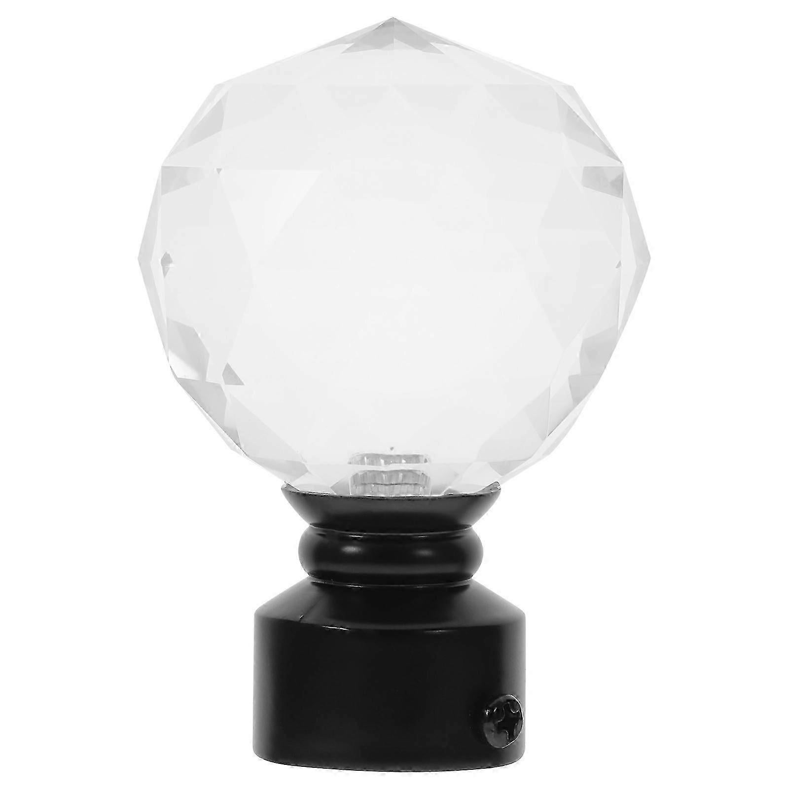 2pcs White Glass Ball Curtain Rod Ends with Brackets - Image 1