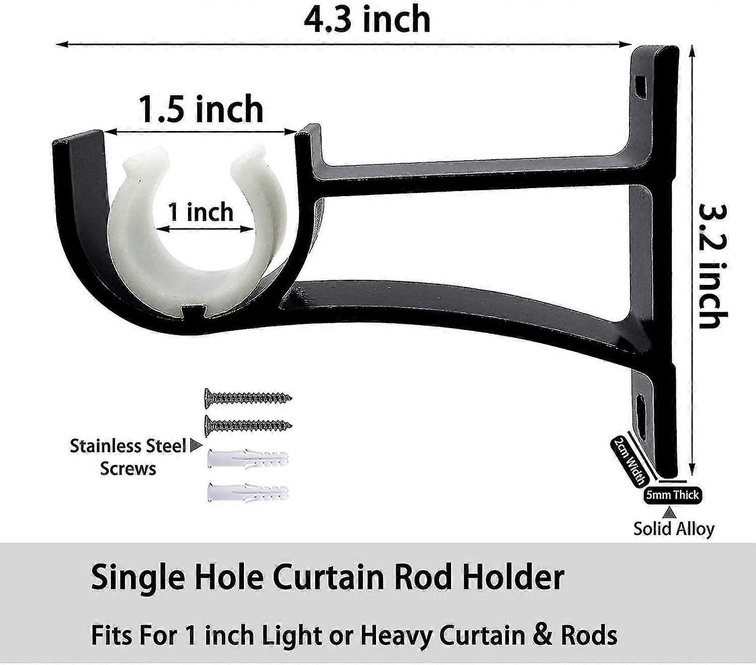 2pcs Small Curtain Rod Brackets, Curtain Rod Holders - Image 2