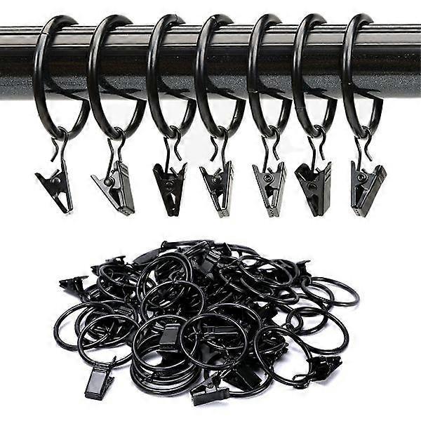 Curtain Rods with Metal Hanging Rings, Window Curtain Hardware - Image 1