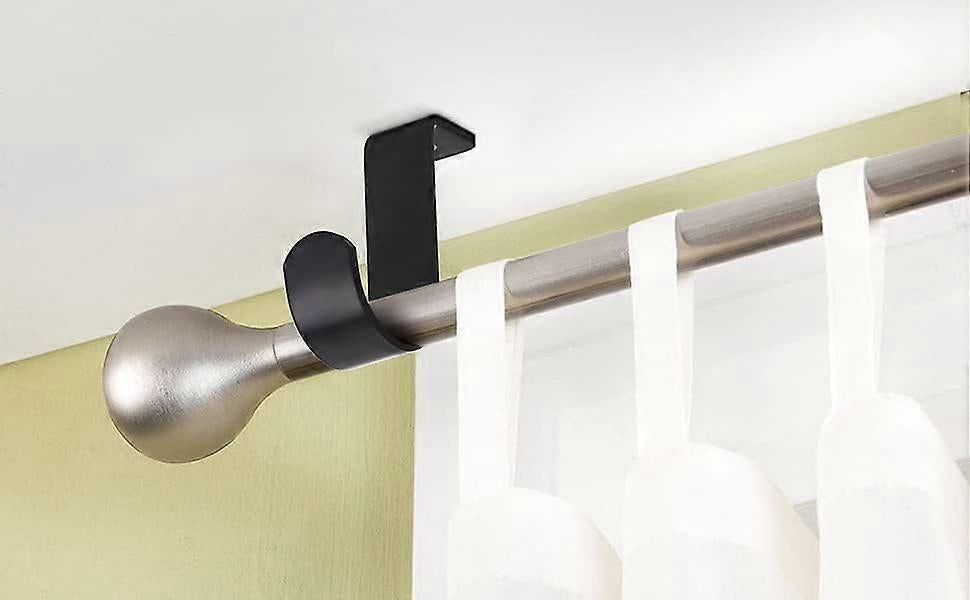 3pcs Metal Curtain Rod Brackets for 25mm Rod, Black Holders - Image 5