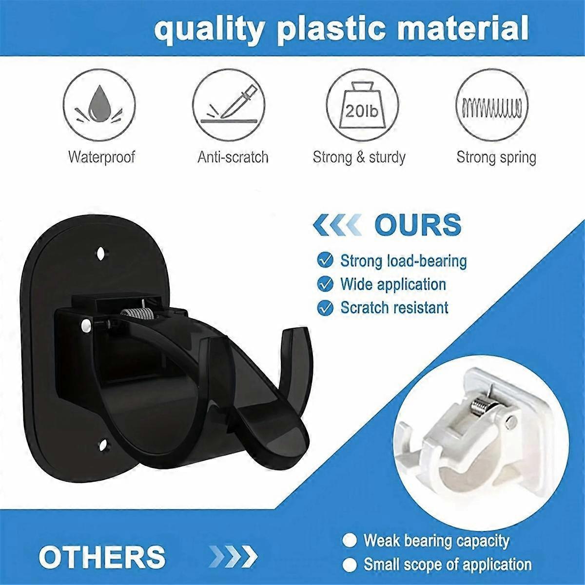 4pcs Curtain Rod Brackets, No-Drill Curtain Rod Holders Hooks - Image 3