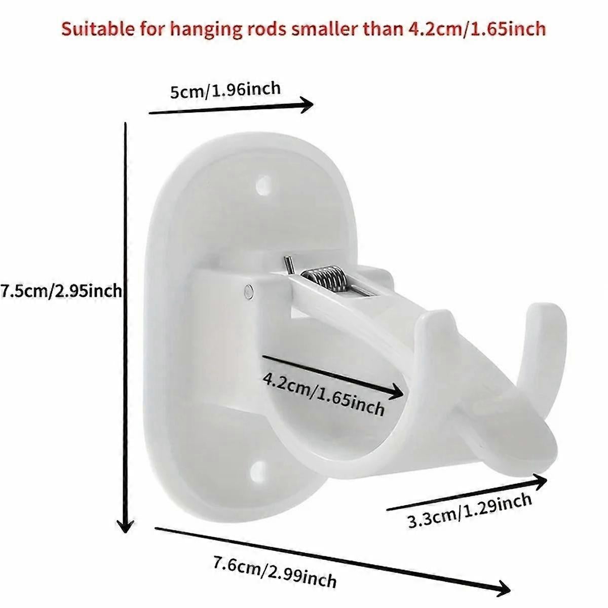 4pcs Curtain Rod Brackets, No-Drill Curtain Rod Holders Hooks - Image 4