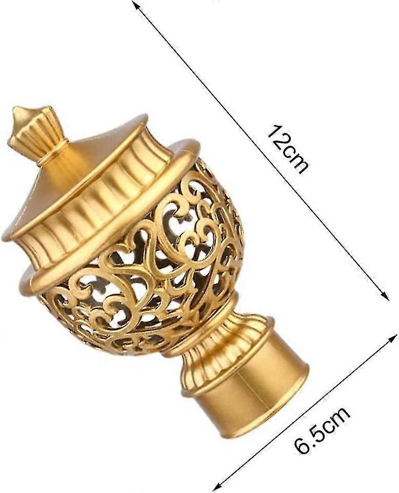 2pcs Curtain Rod Finials, Hollow Decorative End Caps - Image 2