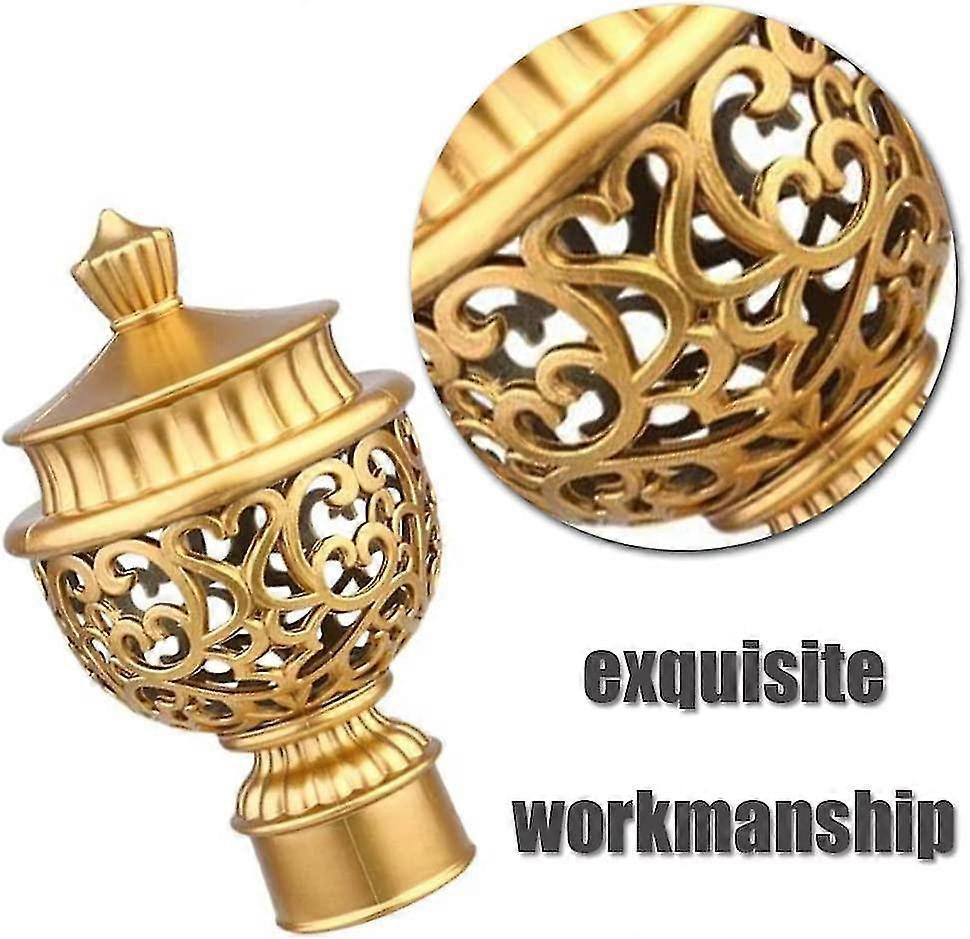 2pcs Curtain Rod Finials, Hollow Decorative End Caps - Image 3