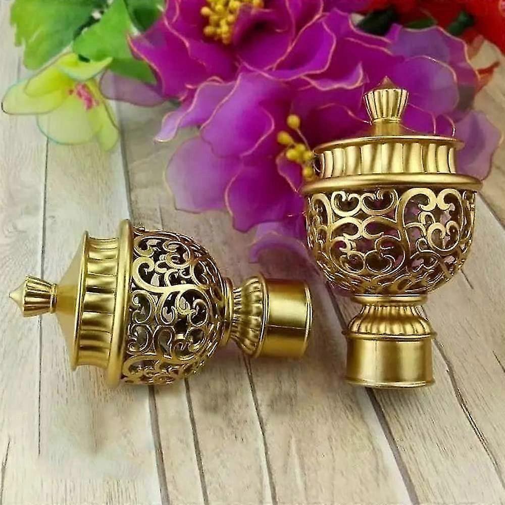 2pcs Curtain Rod Finials, Hollow Decorative End Caps - Image 4