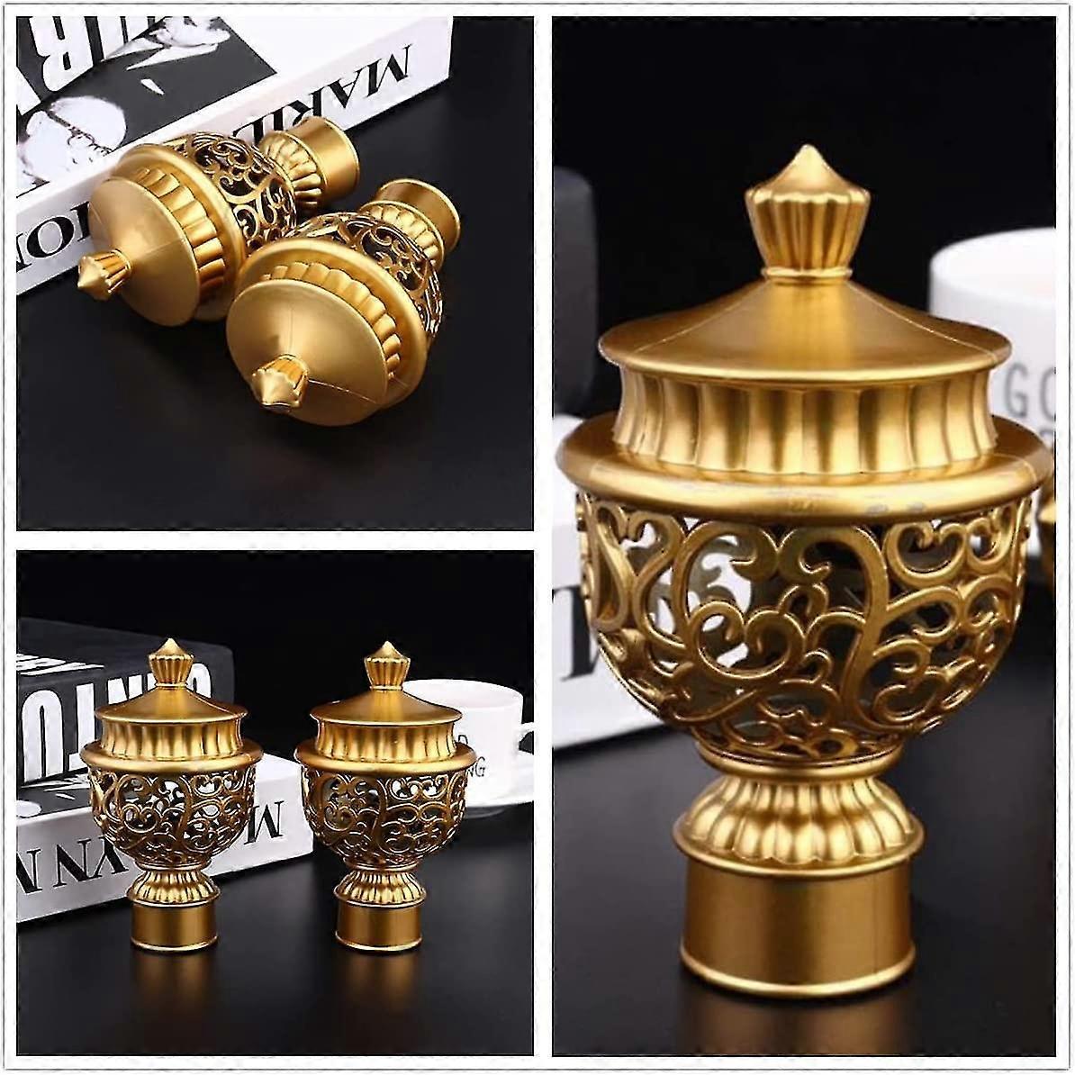 2pcs Curtain Rod Finials, Hollow Decorative End Caps - Image 5