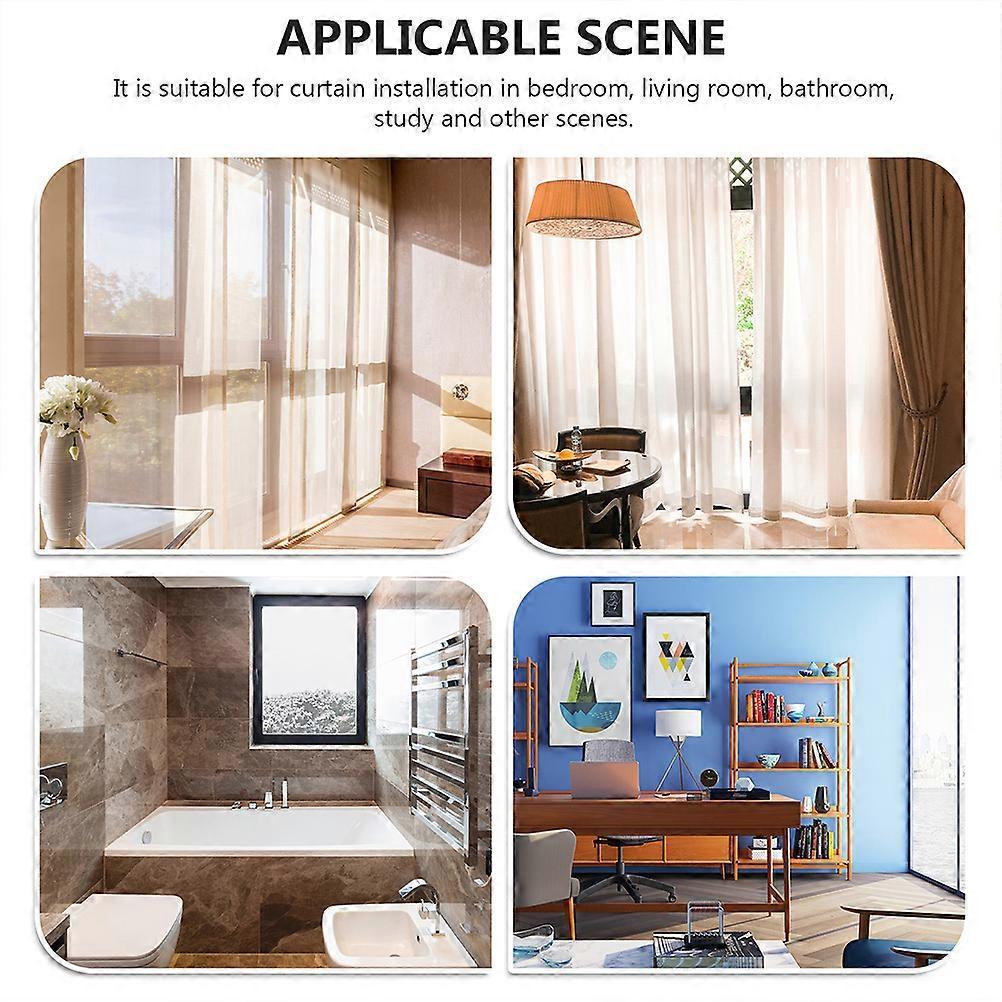 2pcs Curtain Hooks & Wall Brackets, Rod Socket Hangers - Image 3