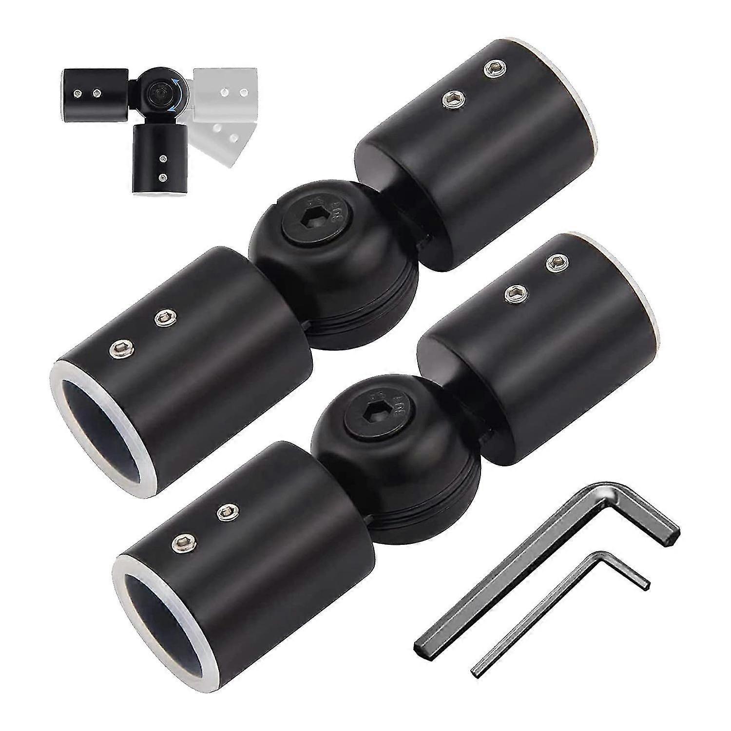 2pcs Curtain Rod Connectors, Adjustable Black for 1