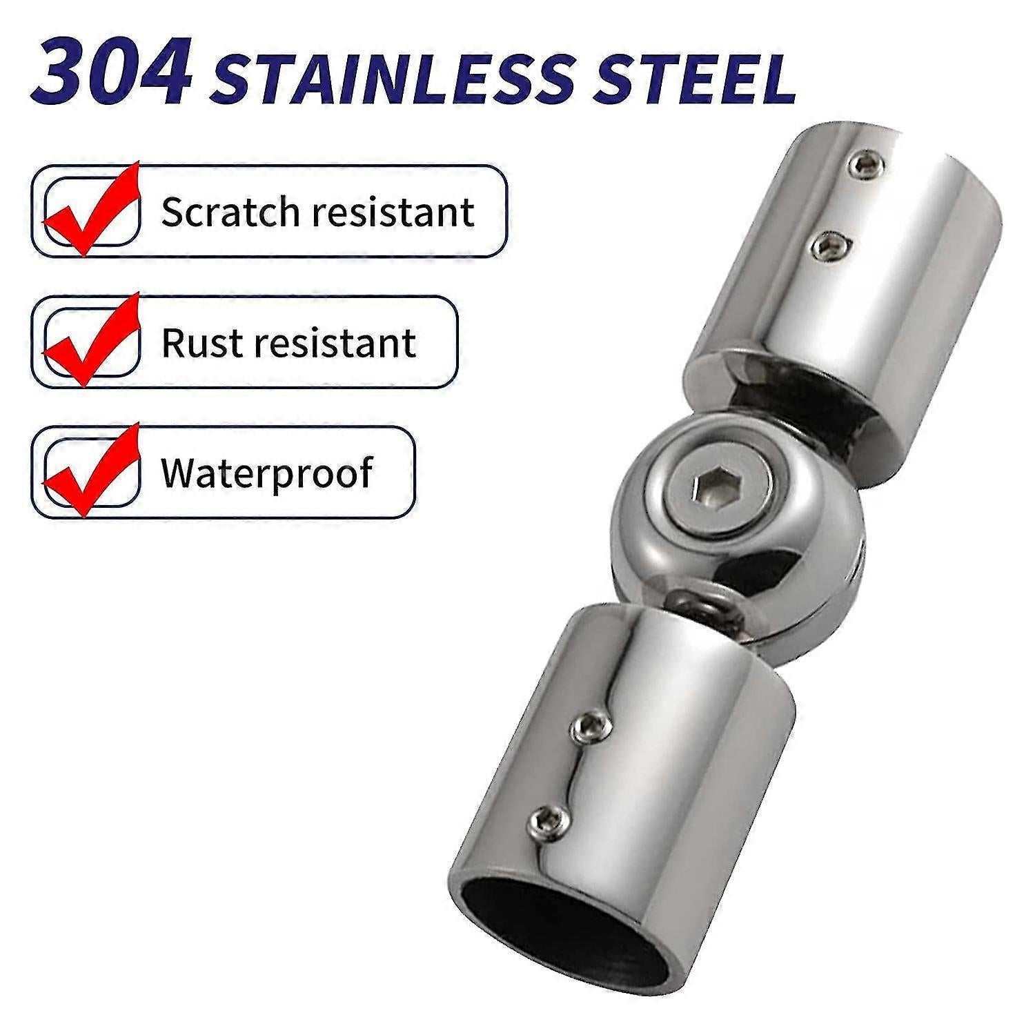 2pcs Curtain Rod Connectors, Adjustable Silver for 1