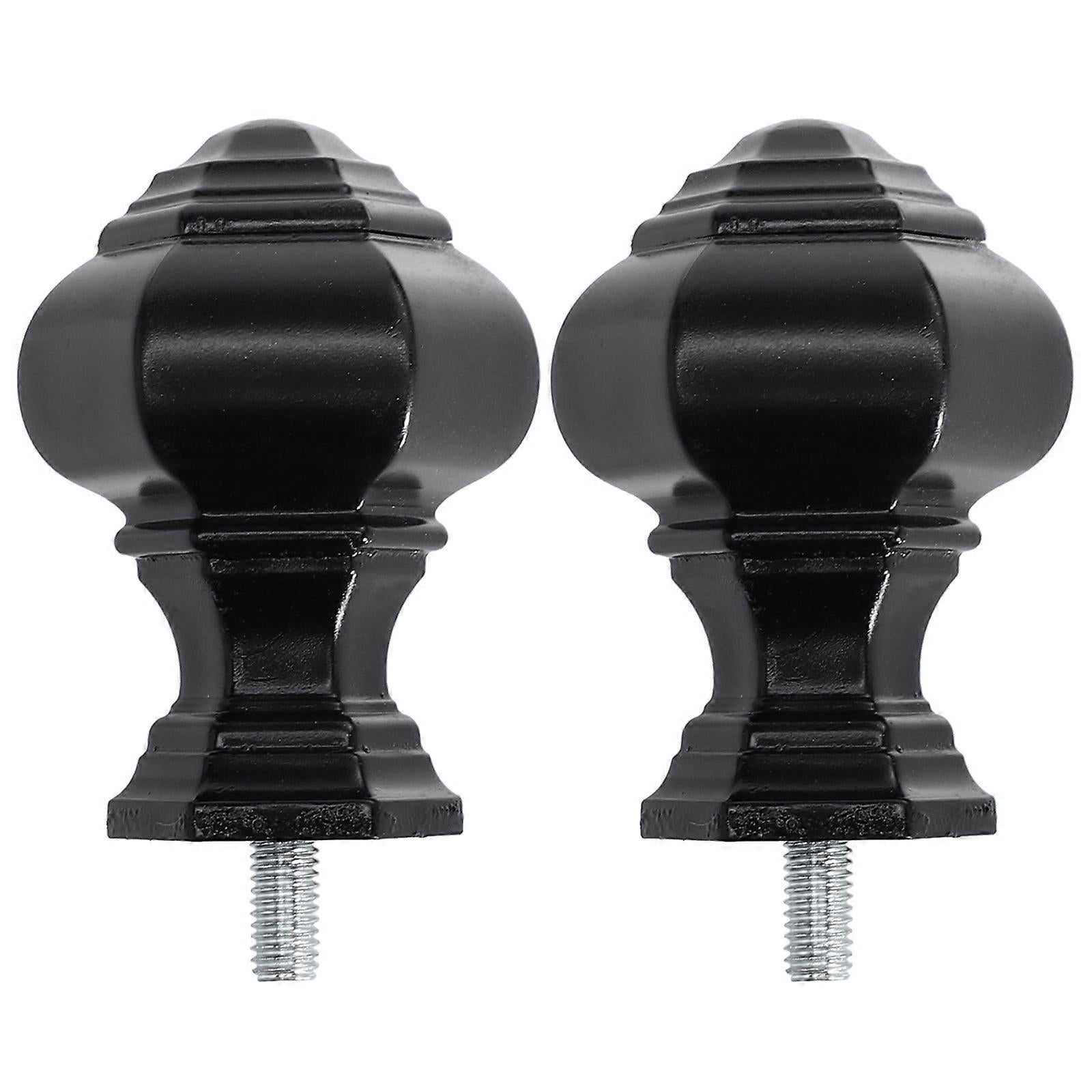 2pcs Curtain Rod Decorative Ends, Swivel End Caps for Windows - Image 1
