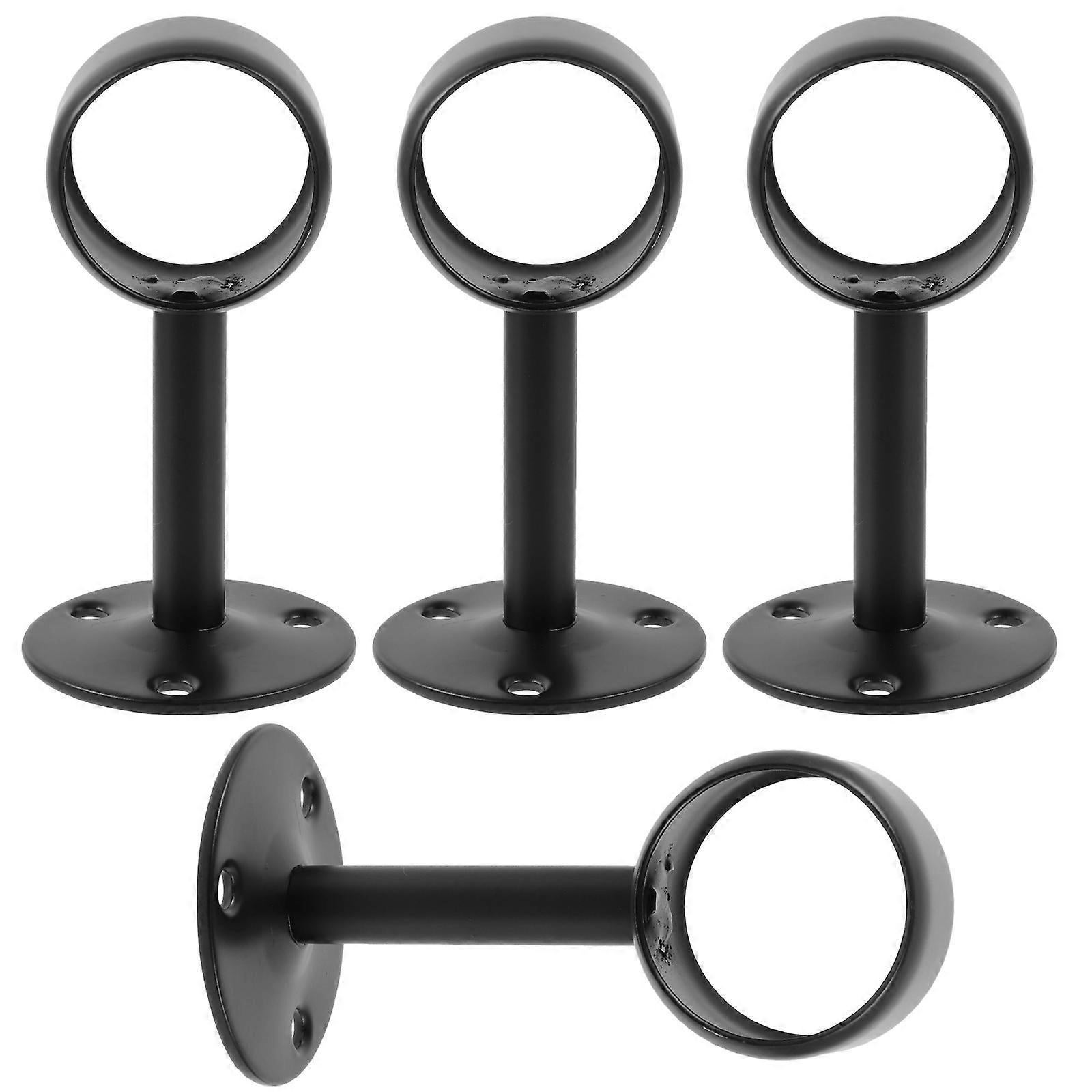 4pcs Ceiling Curtain Rod Brackets, Stainless Steel Rod Holders - Image 2