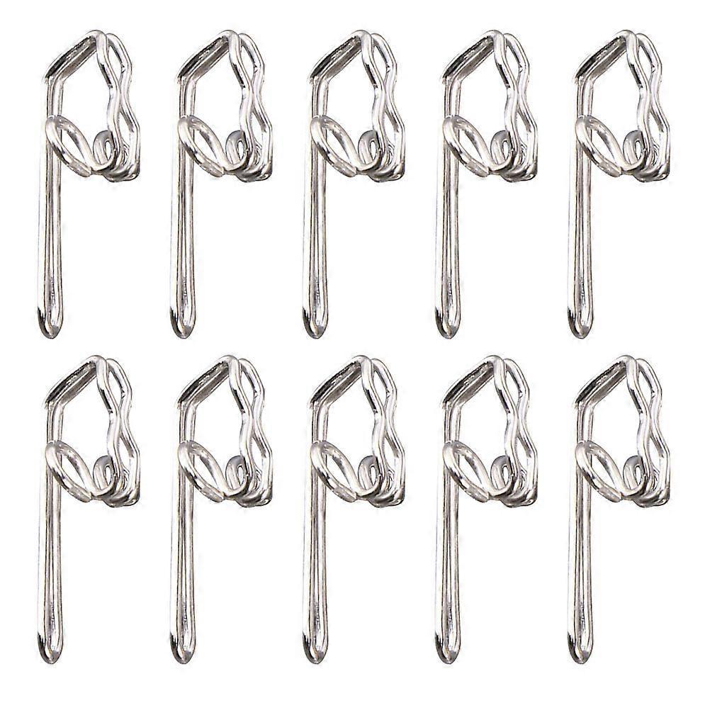 100pcs Metal Shower Curtain Hooks Pin-on Drapes Hooks Silver - Image 1