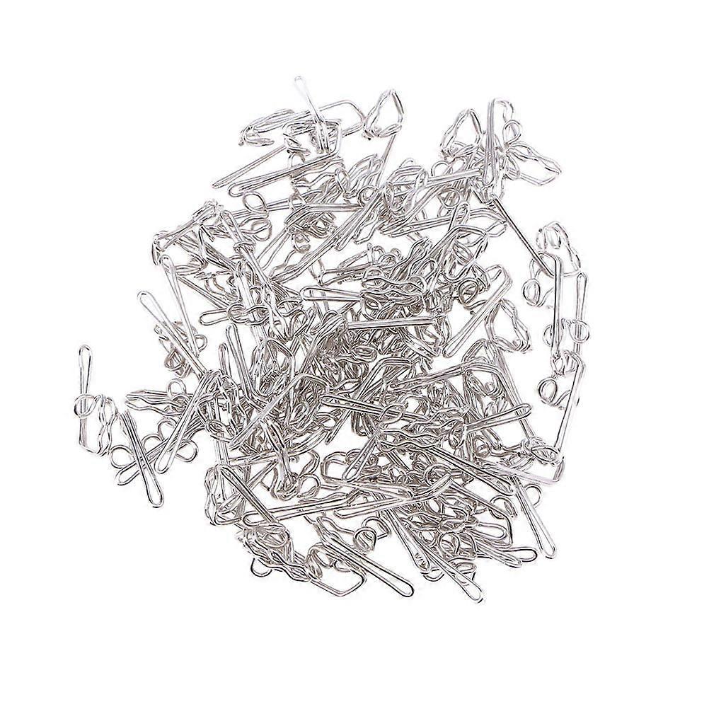 100pcs Metal Shower Curtain Hooks Pin-on Drapes Hooks Silver - Image 3