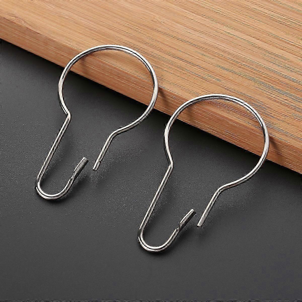 12pcs Shower Curtain Hooks Drapes Holdback Curtain Hooks Clips - Image 2