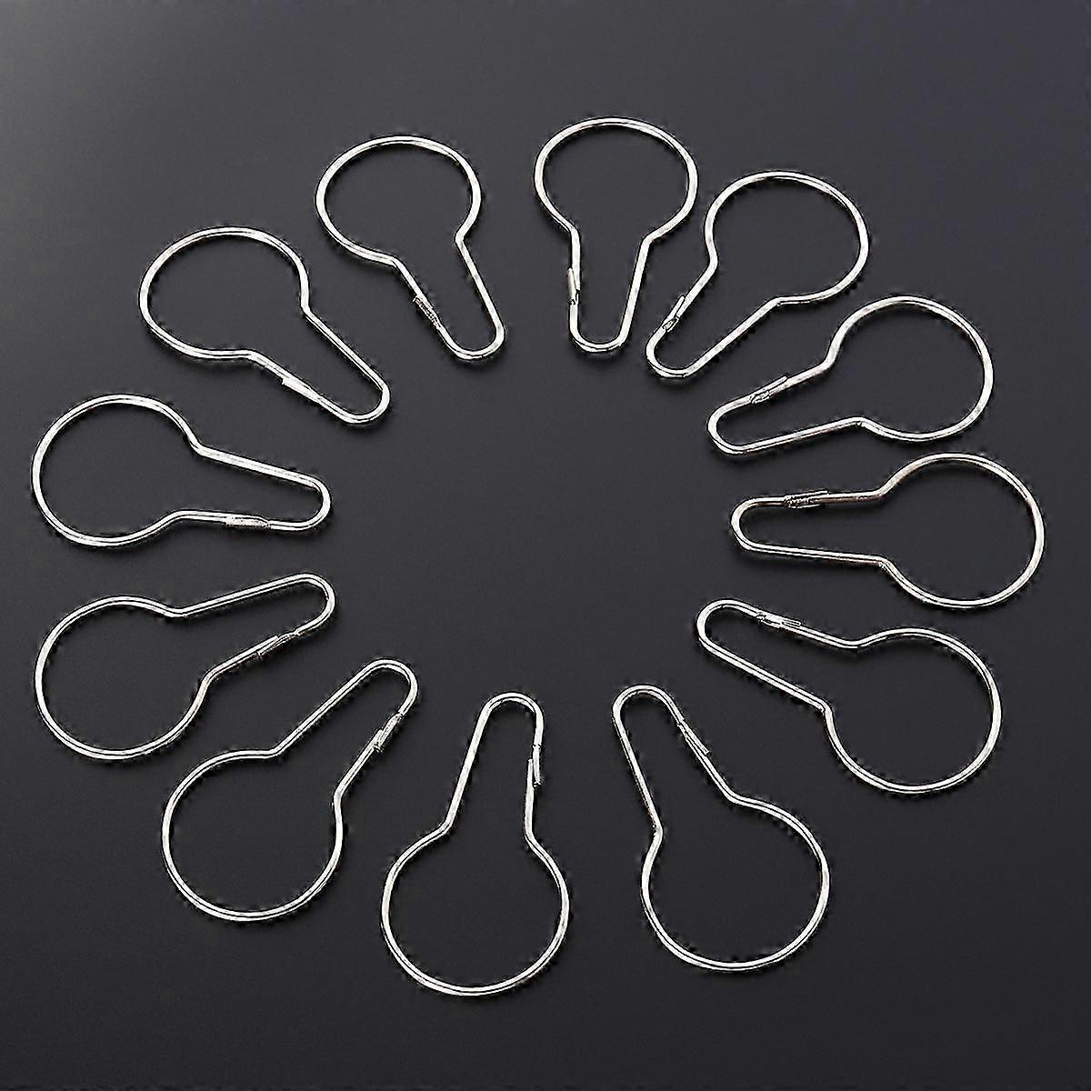 12pcs Shower Curtain Hooks Drapes Holdback Curtain Hooks Clips - Image 4