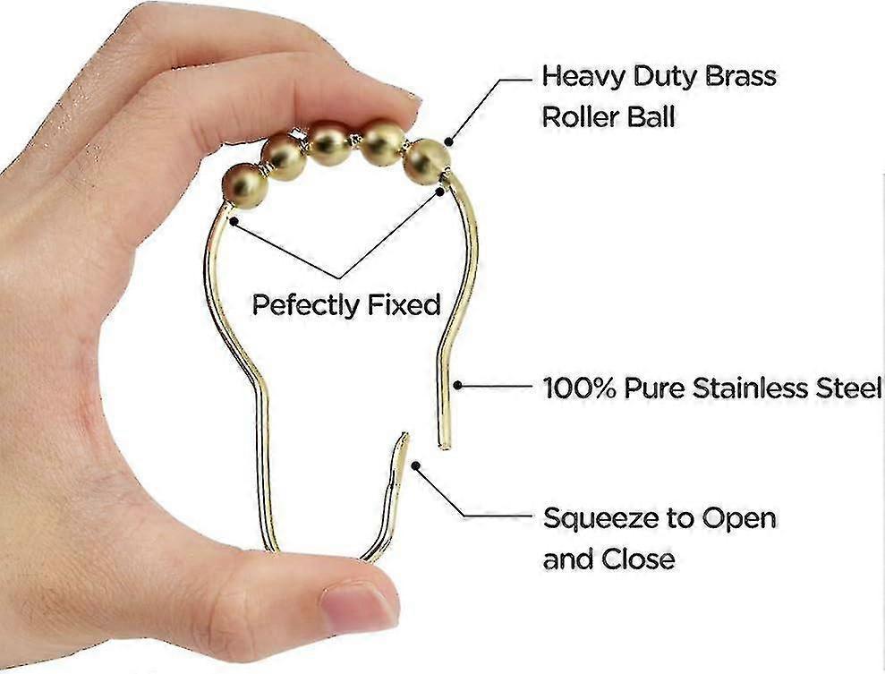 30pcs Stainless Steel Shower Curtain Hooks Gold Curtain Hooks - Image 2
