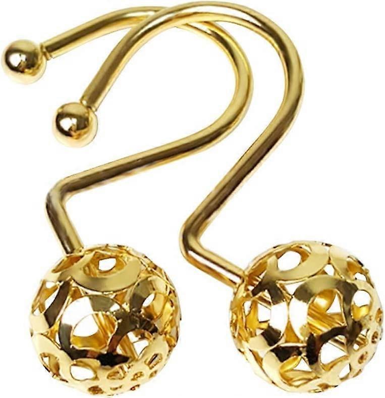 12pcs Gold Shower Curtain Hooks Rings Set Bathroom Curtain Hooks - Image 1