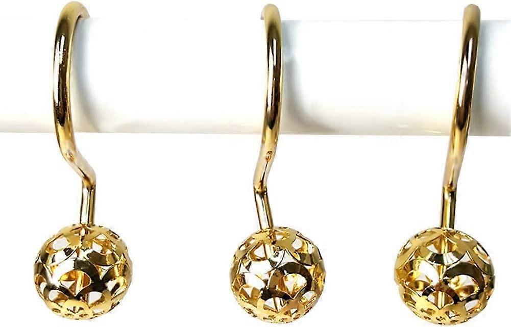 12pcs Gold Shower Curtain Hooks Rings Set Bathroom Curtain Hooks - Image 2