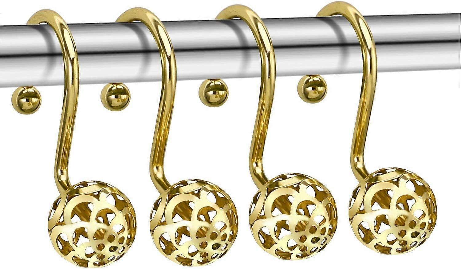12pcs Gold Shower Curtain Hooks Rings Set Bathroom Curtain Hooks - Image 3