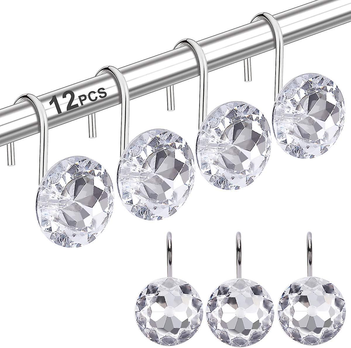 12pcs Decorative Resin Shower Curtain Hooks Rings for Bathroom Rods - Image 1