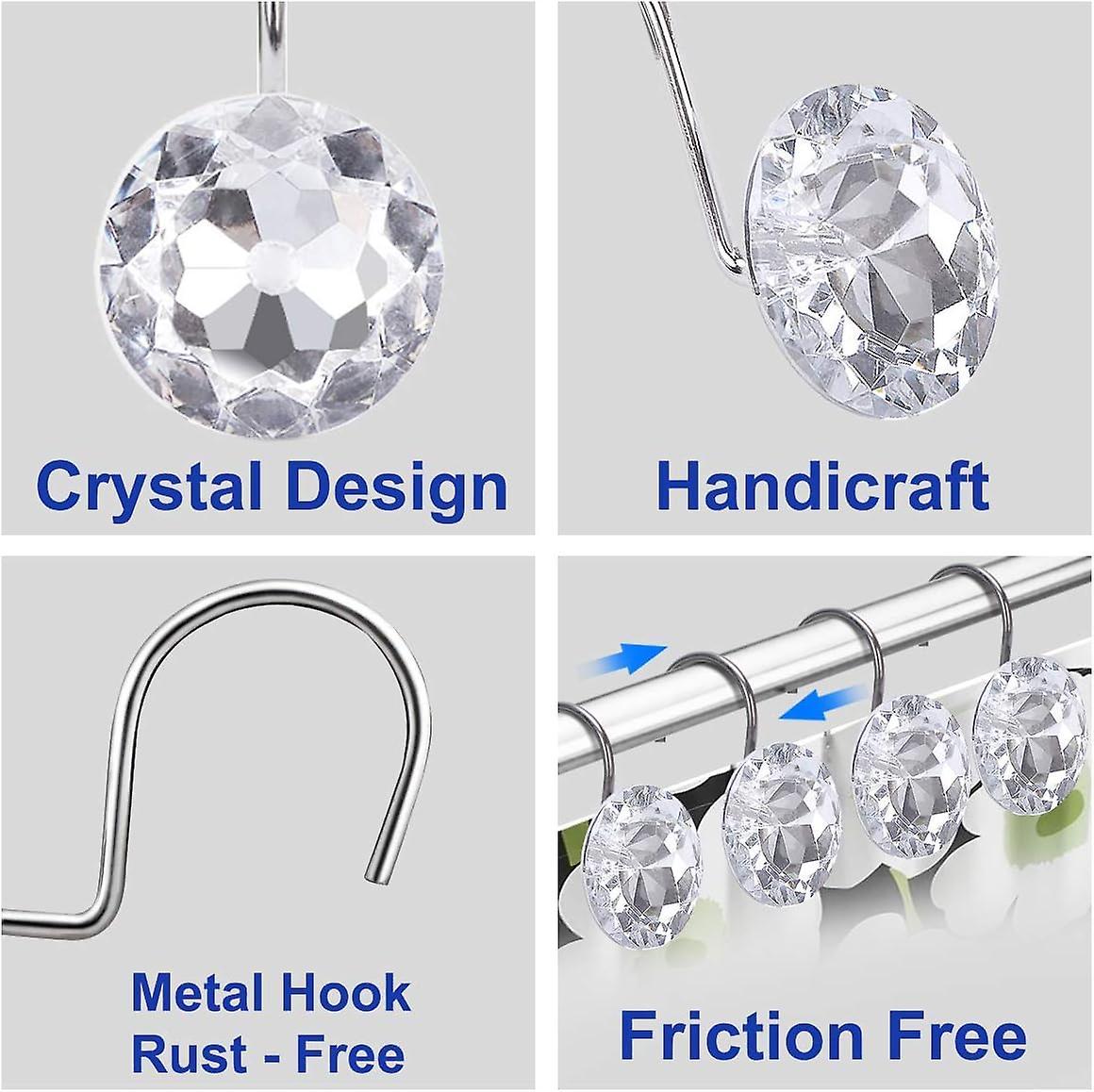 12pcs Decorative Resin Shower Curtain Hooks Rings for Bathroom Rods - Image 2