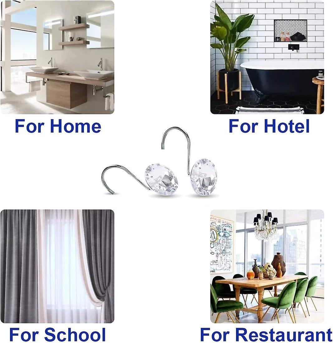 12pcs Decorative Resin Shower Curtain Hooks Rings for Bathroom Rods - Image 5