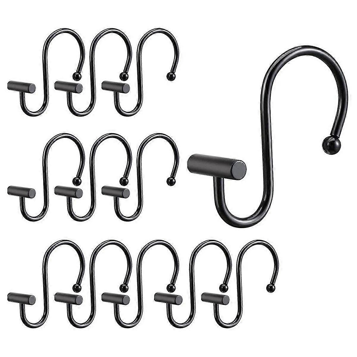 Rust-Proof Metal Shower Curtain Hooks Rings Decorative Bathroom Curtain Hooks - Image 1
