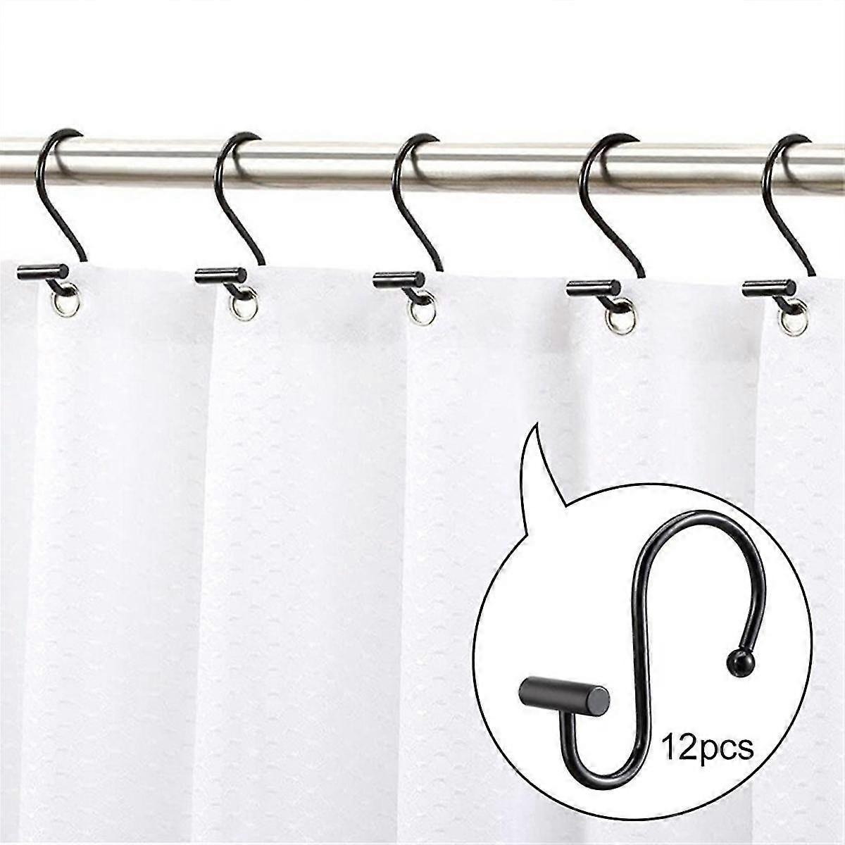 Rust-Proof Metal Shower Curtain Hooks Rings Decorative Bathroom Curtain Hooks - Image 2