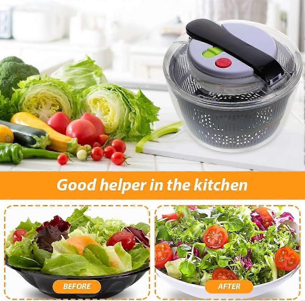 3L Salad Spinner with Lid, Small Vegetable and Fruit Washer & Dryer - Image 2