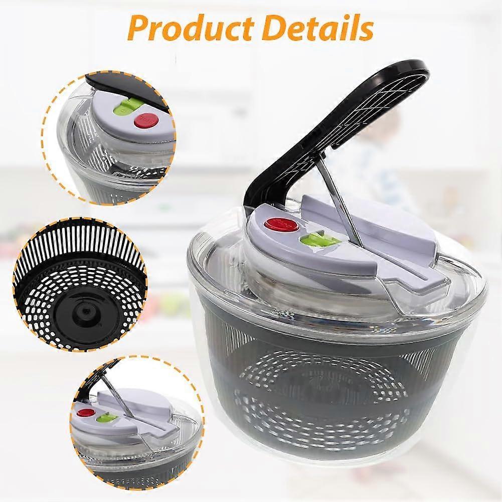 3L Salad Spinner with Lid, Small Vegetable and Fruit Washer & Dryer - Image 4