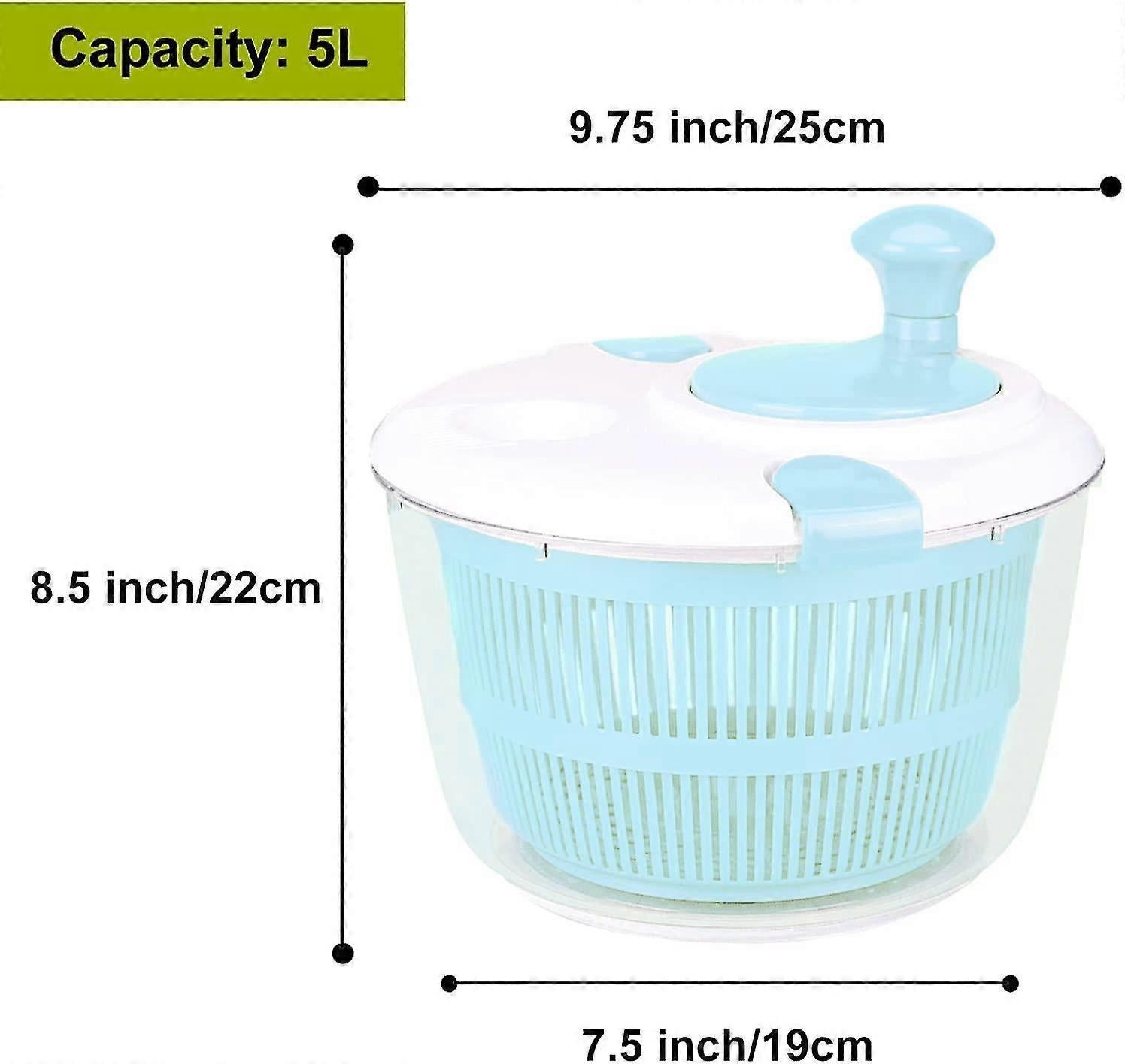 5L Salad Spinner and Vegetable Washer Salad Dryer - Image 2