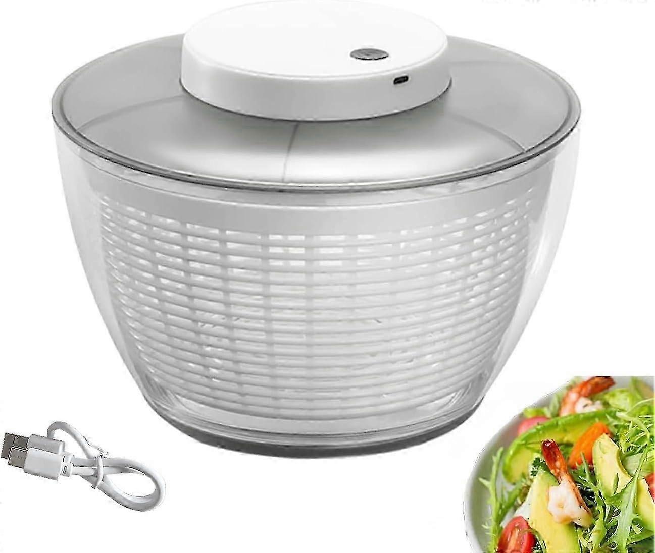 Electric Salad Spinner 4.5L, Rechargeable Large Lettuce Dryer - Image 1