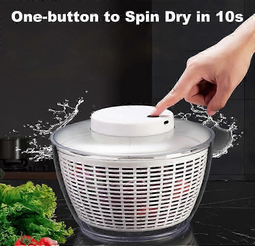 Electric Salad Spinner 4.5L, Rechargeable Large Lettuce Dryer - Image 2