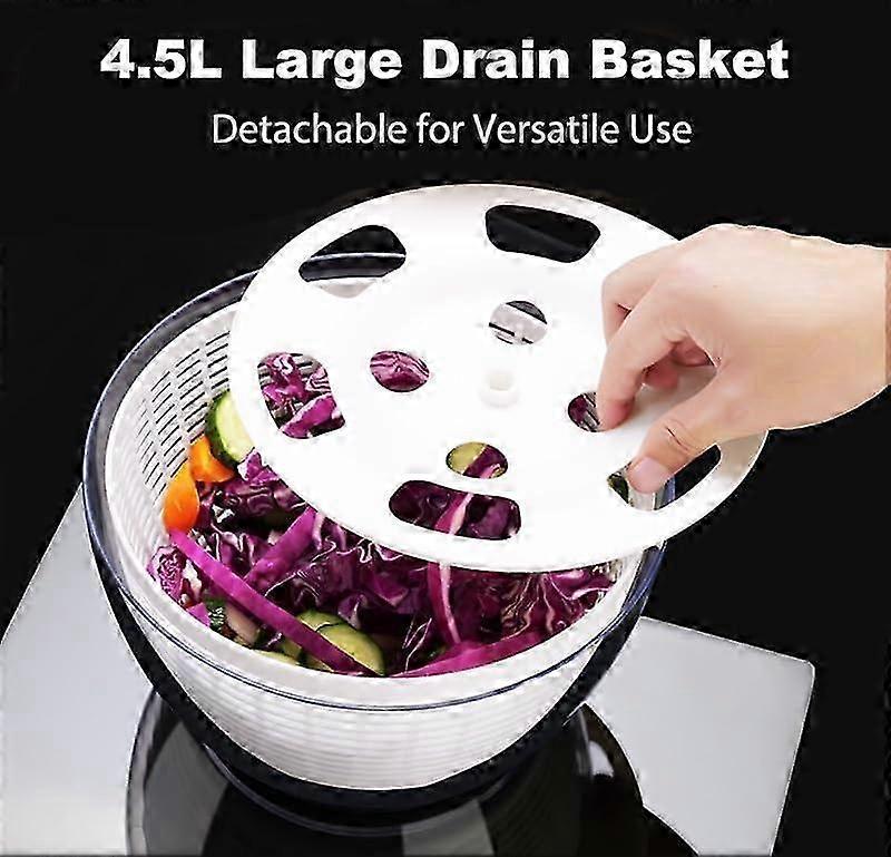 Electric Salad Spinner 4.5L, Rechargeable Large Lettuce Dryer - Image 3