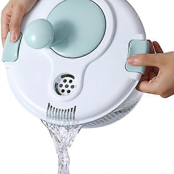 Manual Salad Spinner with Lid Lock and Handle, Easy Use Kitchen Bowl - Image 4