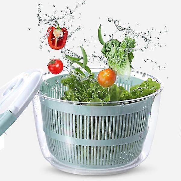 Manual Salad Spinner with Lid Lock and Handle, Easy Use Kitchen Bowl - Image 5