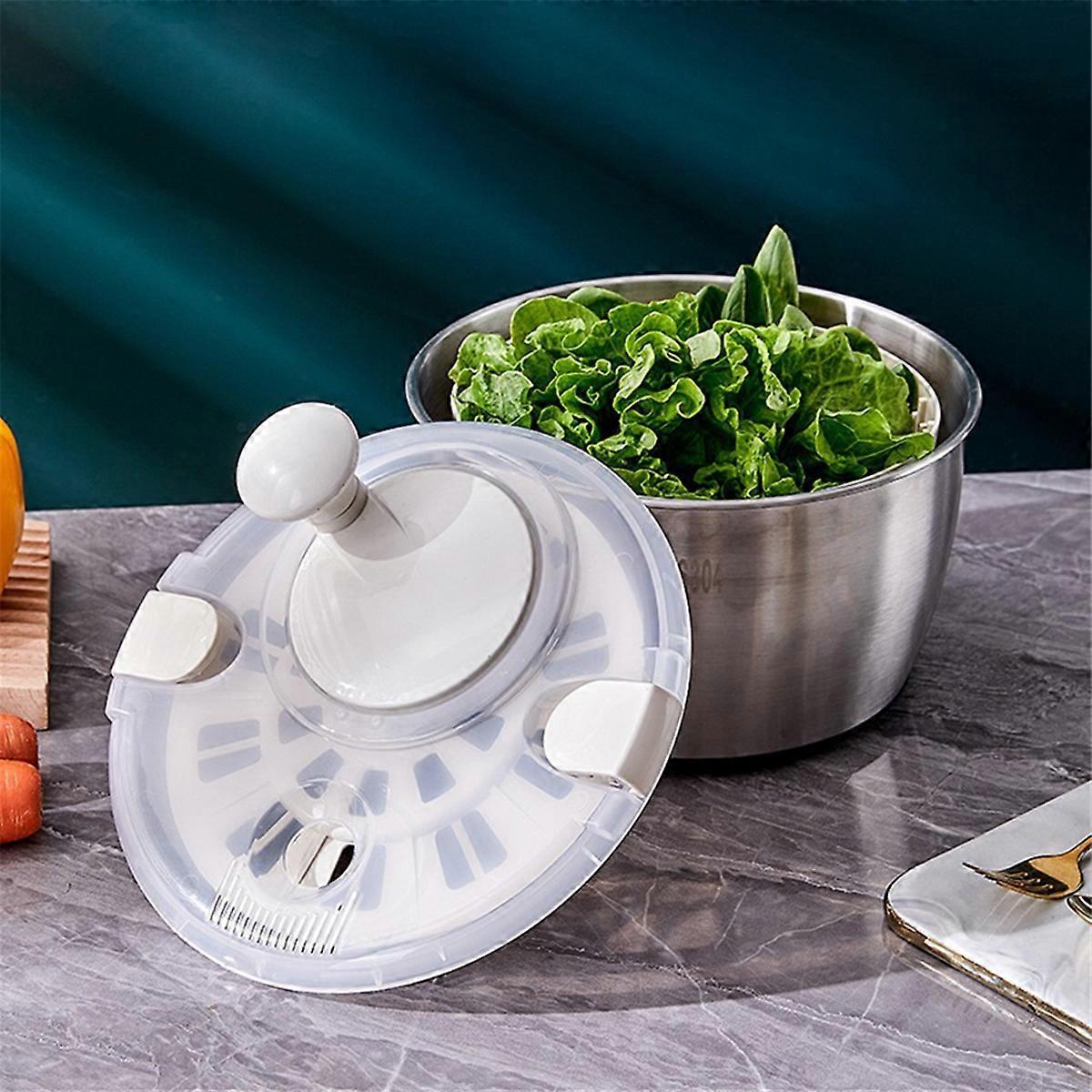 Salad Spinner Fruit and Vegetable Dryer with Milky Liner - Image 2