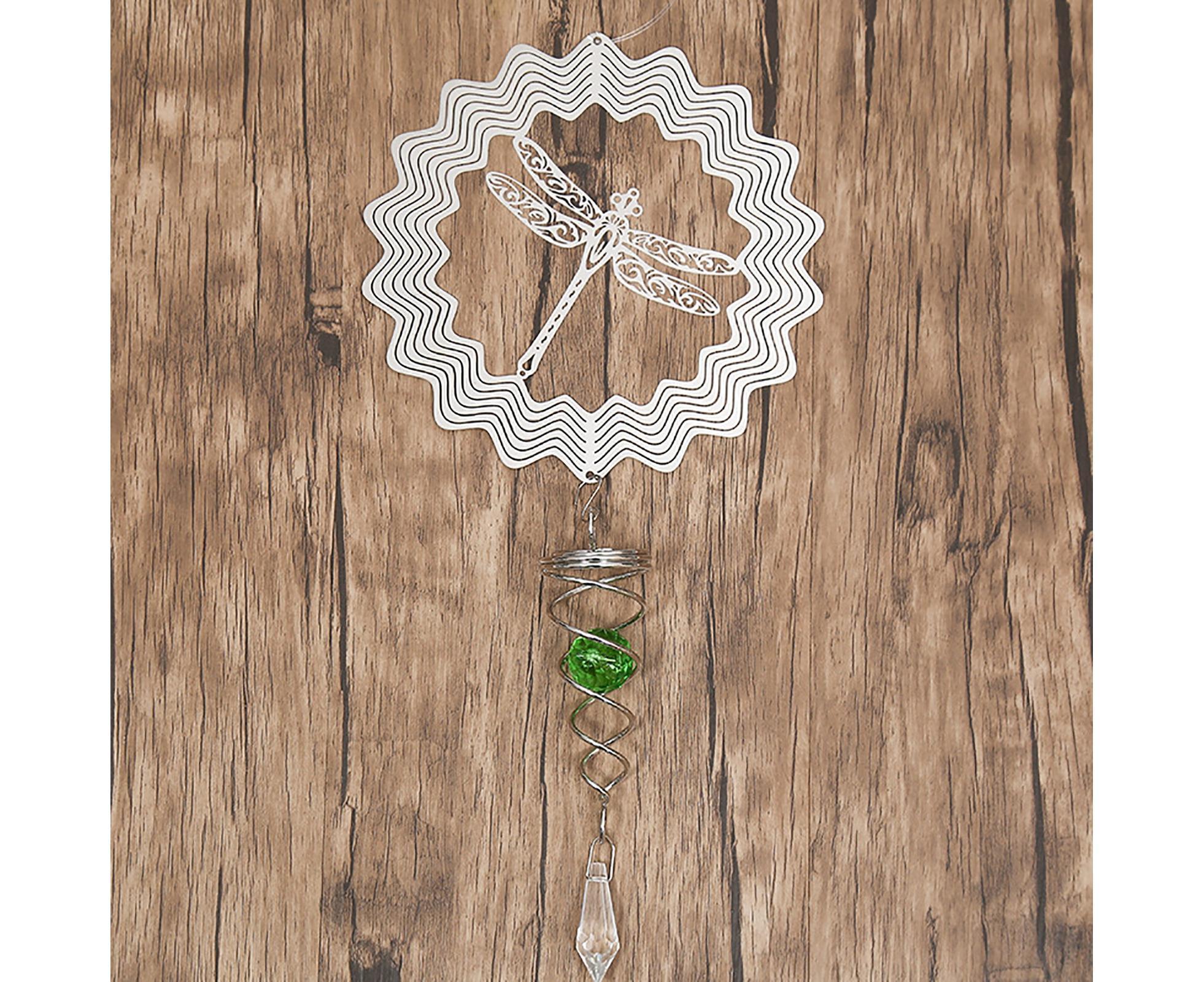 Metal Wind Spinner Rotating Animal Letter Pattern Hanging Pendant Home Ornament-#6 - Image 4